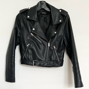 Pull&Bear Faux leather biker jacket